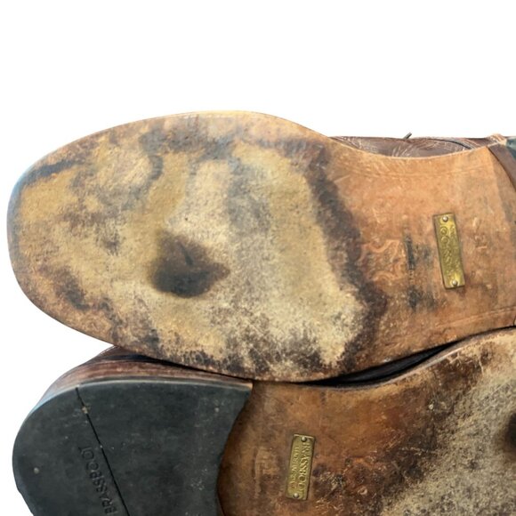 Brass Boot Brown Leather Split Apron Toe Derby Shoes Mens 12 Spain main image 7